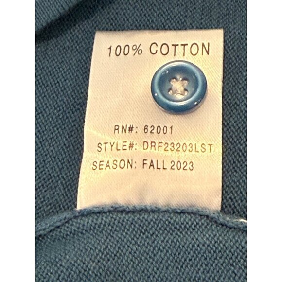 Dstrct&row Men's Striped Long Sleeve Polo Shirt Blue White Size L NWT - Picture 4 of 7